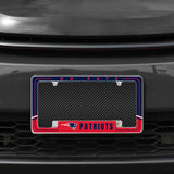 Rico Industries NFL  New England Patriots Two-Tone 12" x 6" Chrome License Plate Frame-1