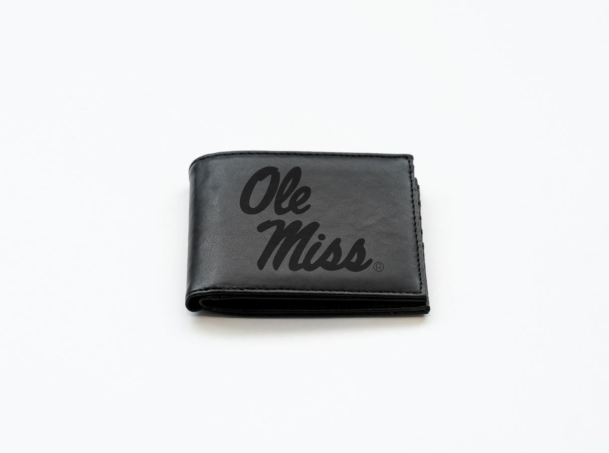 Rico Industries NCAA University of Mississippi - Ole Miss  Laser Engraved Billfold Wallet-2