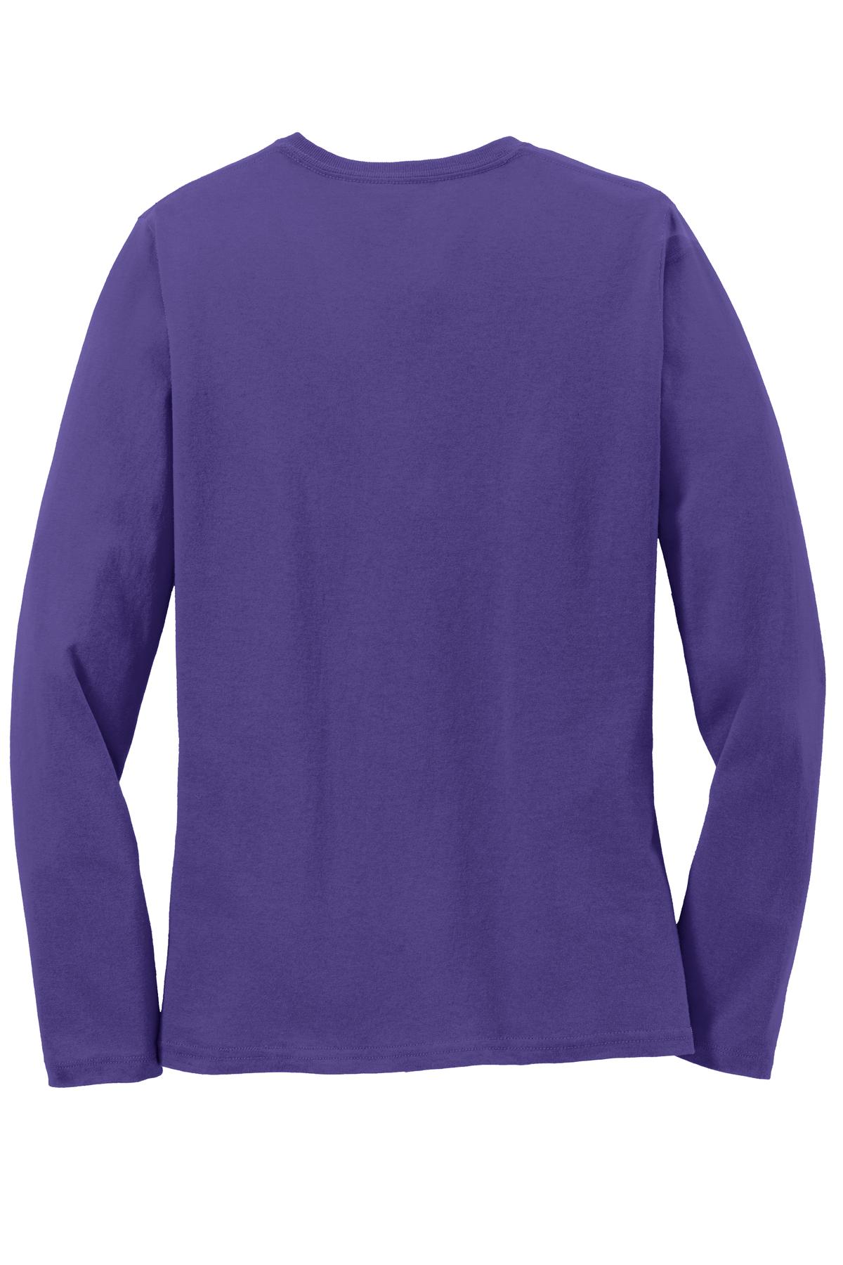 Port & Company Womens Long Sleeve Core Cotton Tee. LPC54LS Womens Apparel Shirts & Tops