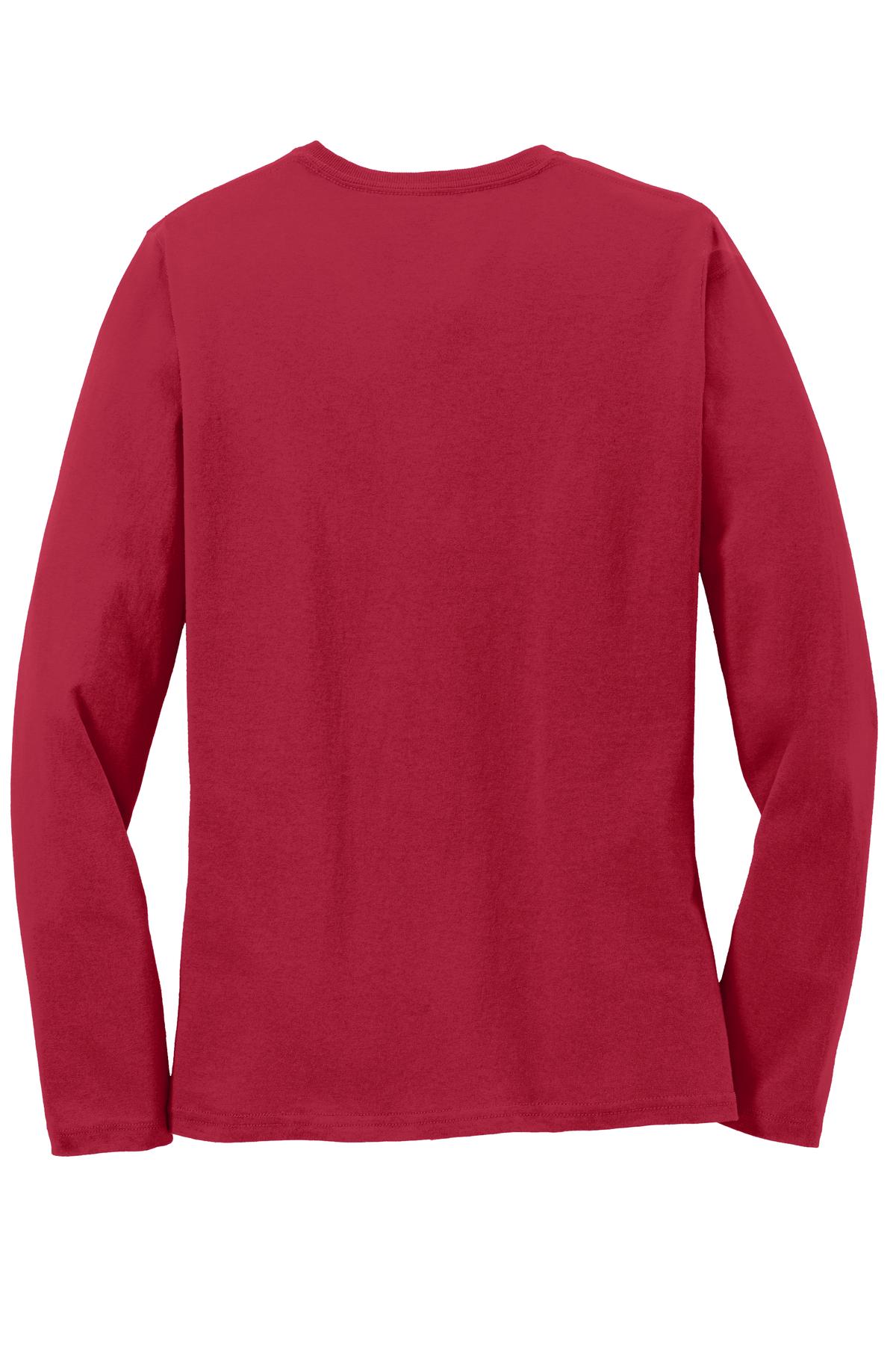 Port & Company Womens Long Sleeve Core Cotton Tee. LPC54LS Womens Apparel Shirts & Tops