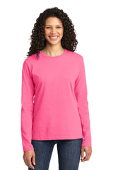 Port & Company Womens Long Sleeve Core Cotton Tee. LPC54LS Womens Apparel Shirts & Tops