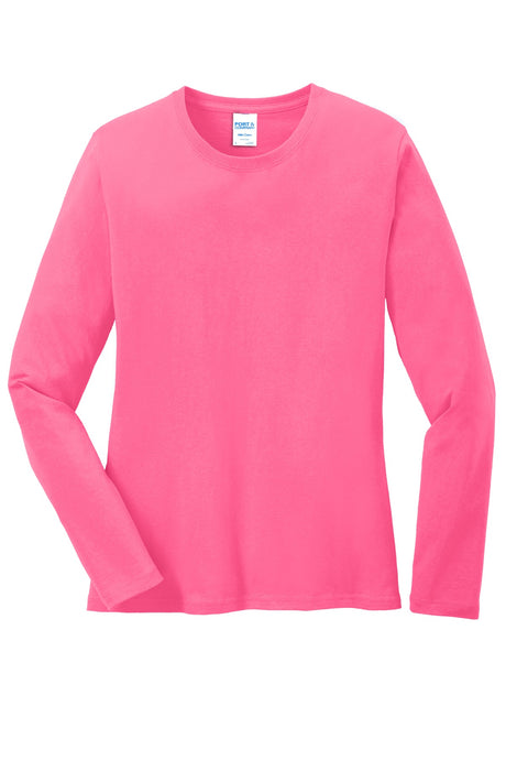Port & Company Womens Long Sleeve Core Cotton Tee. LPC54LS Womens Apparel Shirts & Tops
