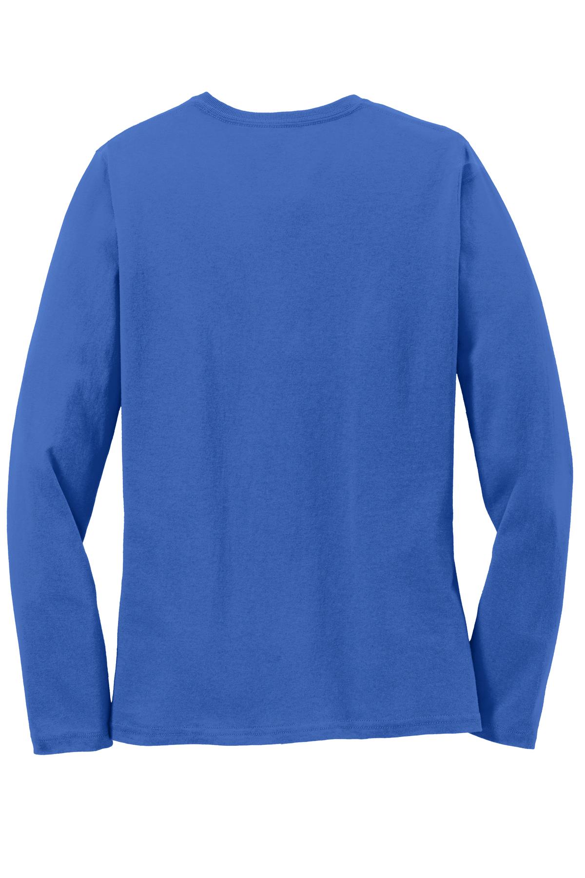 Port & Company Womens Long Sleeve Core Cotton Tee. LPC54LS Womens Apparel Shirts & Tops