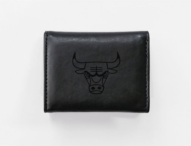 Rico Industries NBA  Chicago Bulls  Laser Engraved Faux Leather Trifold Wallet-1