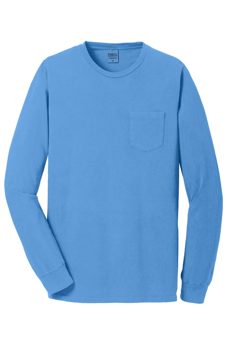 Port & Company Men's Beach Wash Garment-Dyed Long Sleeve Pocket Tee Mens Apparel Shirts & Tops