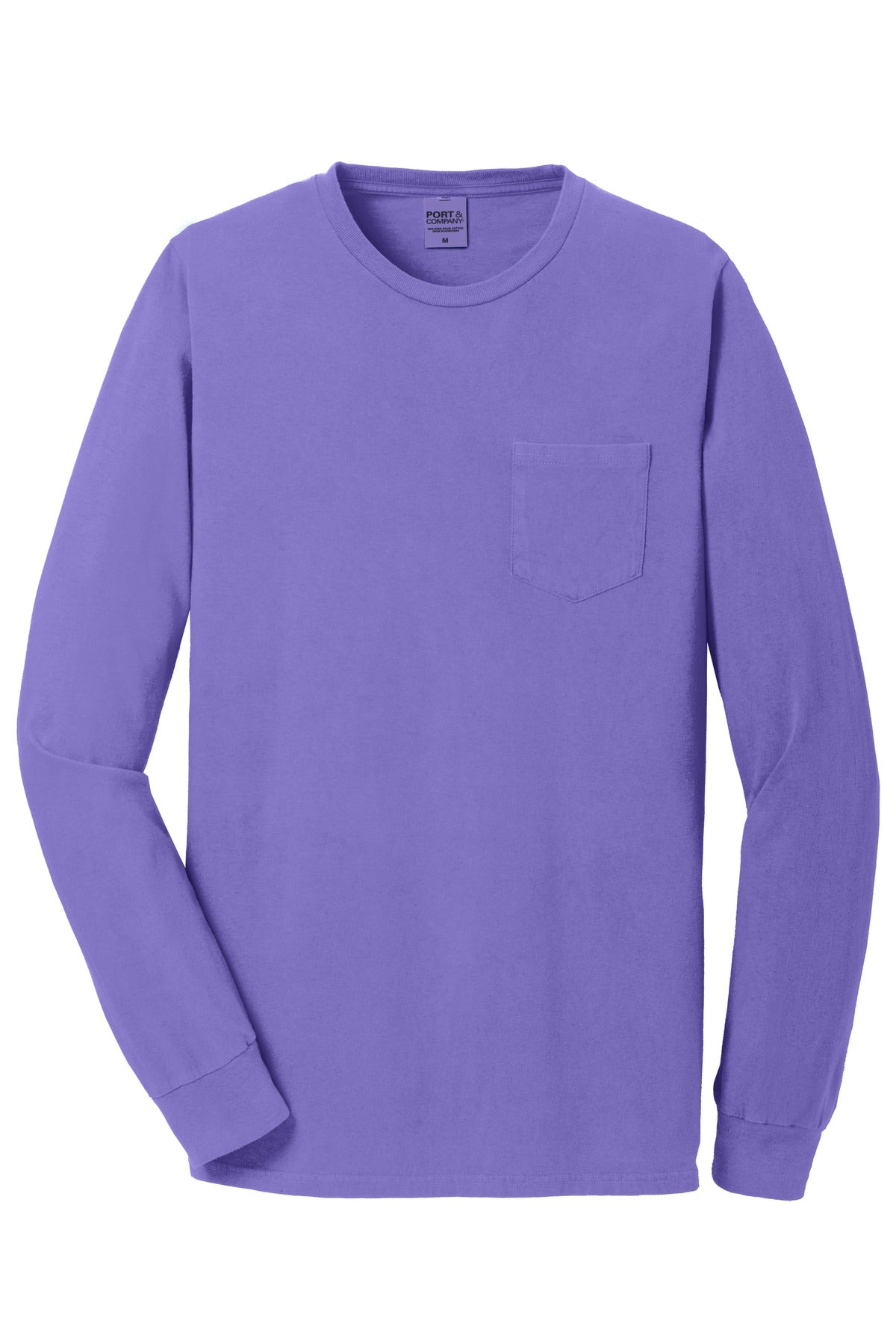 Port & Company Men's Beach Wash Garment-Dyed Long Sleeve Pocket Tee Mens Apparel Shirts & Tops