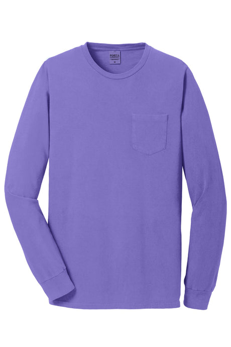 Port & Company Men's Beach Wash Garment-Dyed Long Sleeve Pocket Tee Mens Apparel Shirts & Tops
