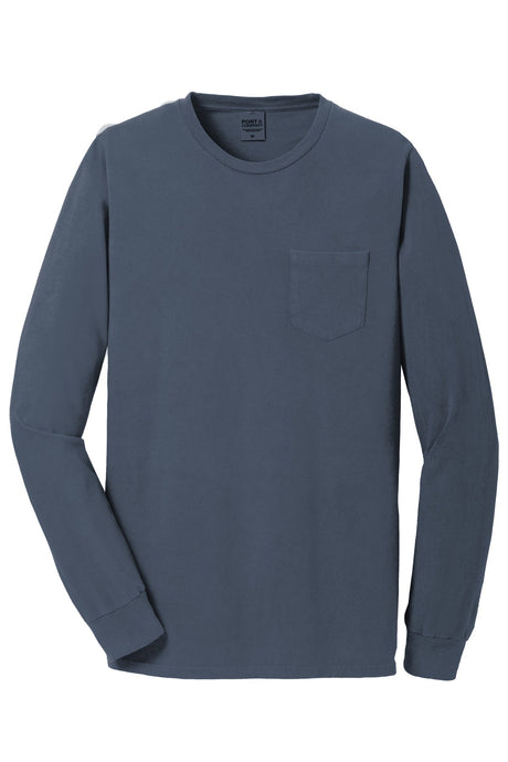 Port & Company Men's Beach Wash Garment-Dyed Long Sleeve Pocket Tee Mens Apparel Shirts & Tops