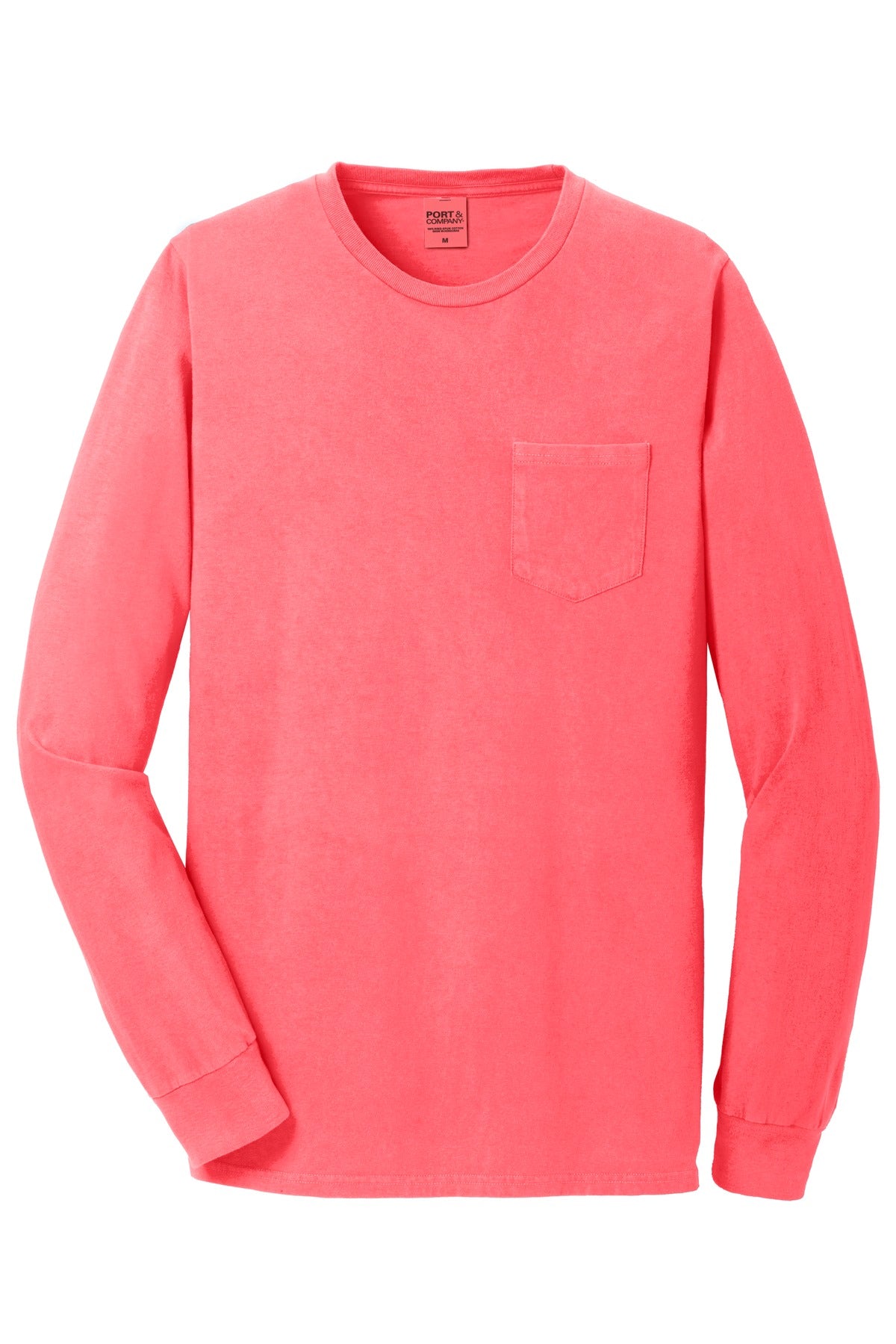 Port & Company Men's Beach Wash Garment-Dyed Long Sleeve Pocket Tee Mens Apparel Shirts & Tops
