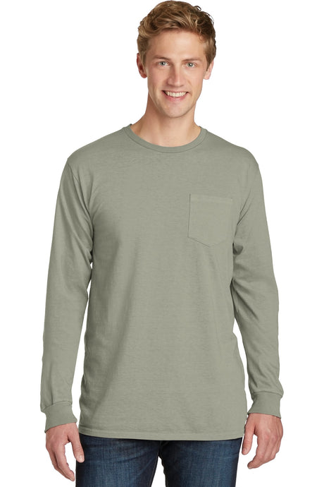 Port & Company Men's Beach Wash Garment-Dyed Long Sleeve Pocket Tee Mens Apparel Shirts & Tops