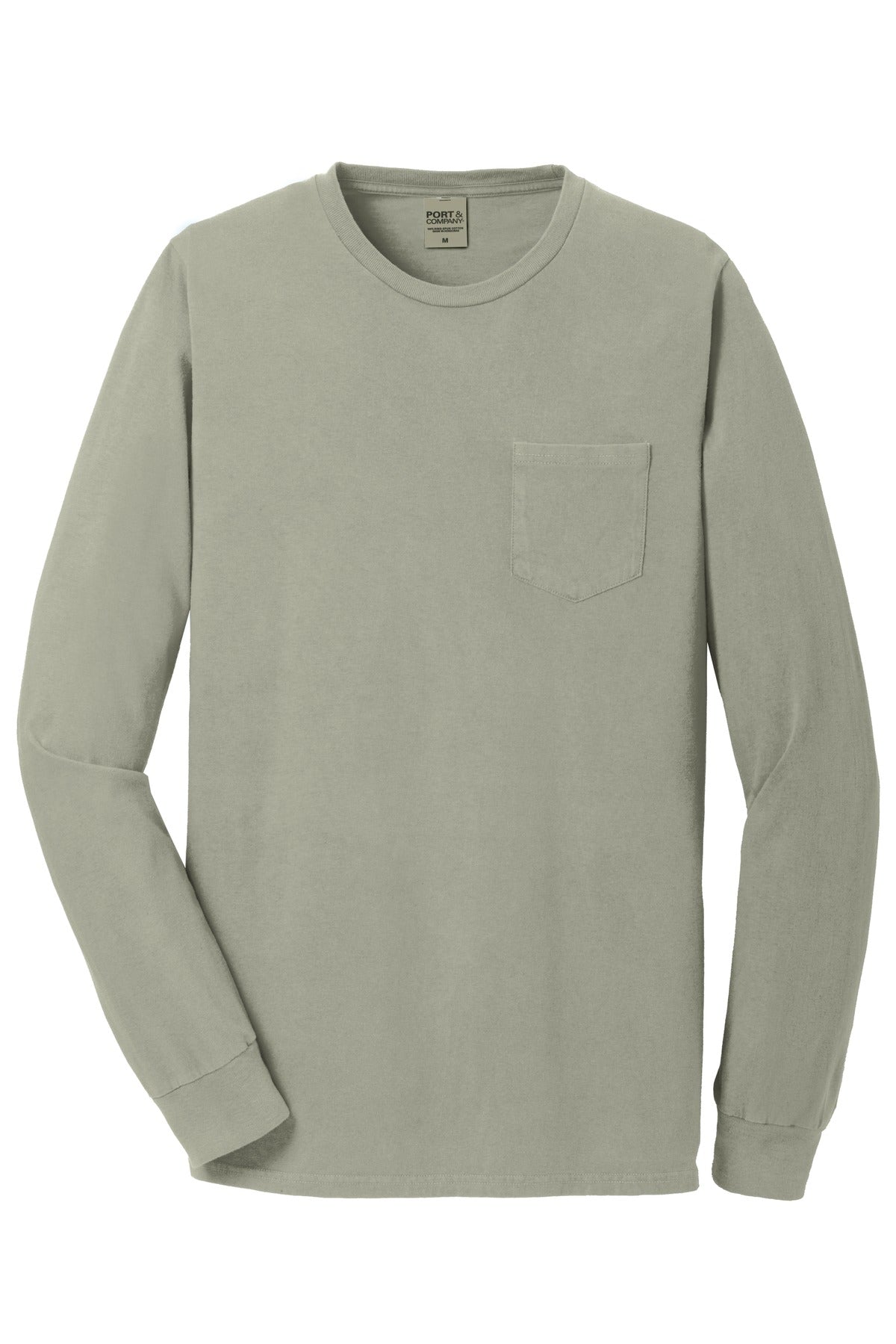Port & Company Men's Beach Wash Garment-Dyed Long Sleeve Pocket Tee Mens Apparel Shirts & Tops