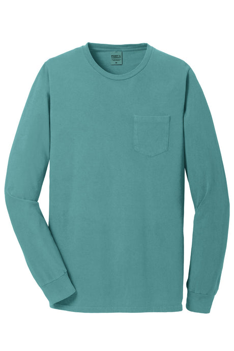 Port & Company Men's Beach Wash Garment-Dyed Long Sleeve Pocket Tee Mens Apparel Shirts & Tops