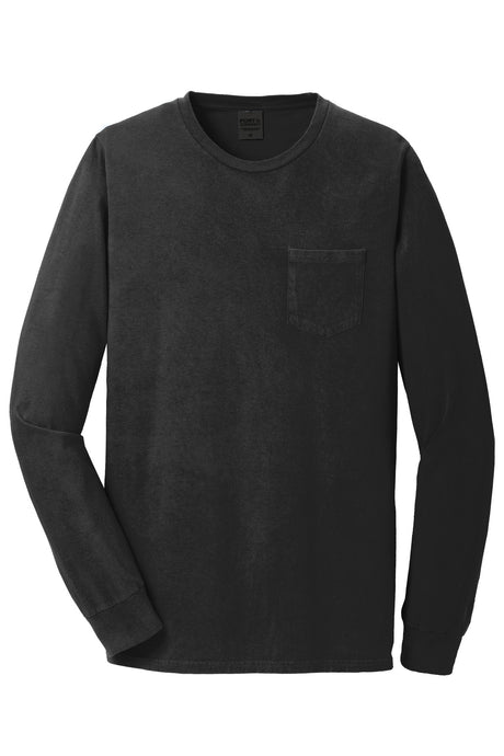 Port & Company Men's Beach Wash Garment-Dyed Long Sleeve Pocket Tee Mens Apparel Shirts & Tops