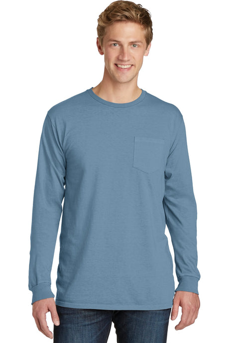 Port & Company Men's Beach Wash Garment-Dyed Long Sleeve Pocket Tee Mens Apparel Shirts & Tops