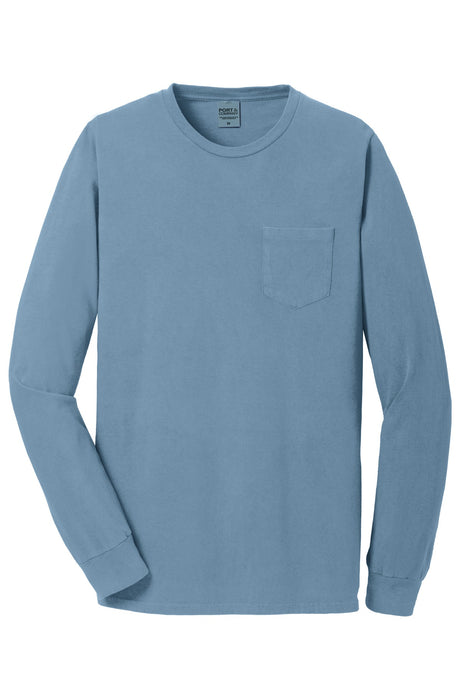 Port & Company Men's Beach Wash Garment-Dyed Long Sleeve Pocket Tee Mens Apparel Shirts & Tops