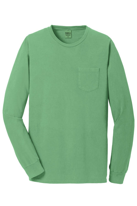Port & Company Men's Beach Wash Garment-Dyed Long Sleeve Pocket Tee Mens Apparel Shirts & Tops