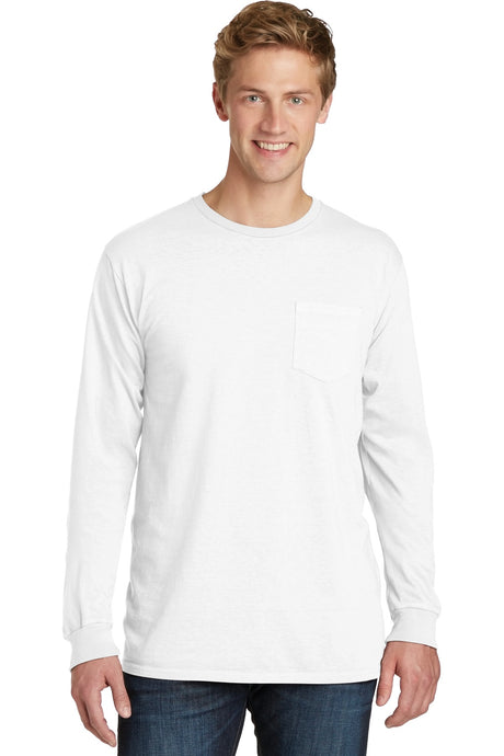 Port & Company Men's Beach Wash Garment-Dyed Long Sleeve Pocket Tee Mens Apparel Shirts & Tops