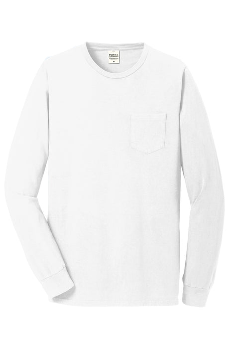Port & Company Men's Beach Wash Garment-Dyed Long Sleeve Pocket Tee Mens Apparel Shirts & Tops