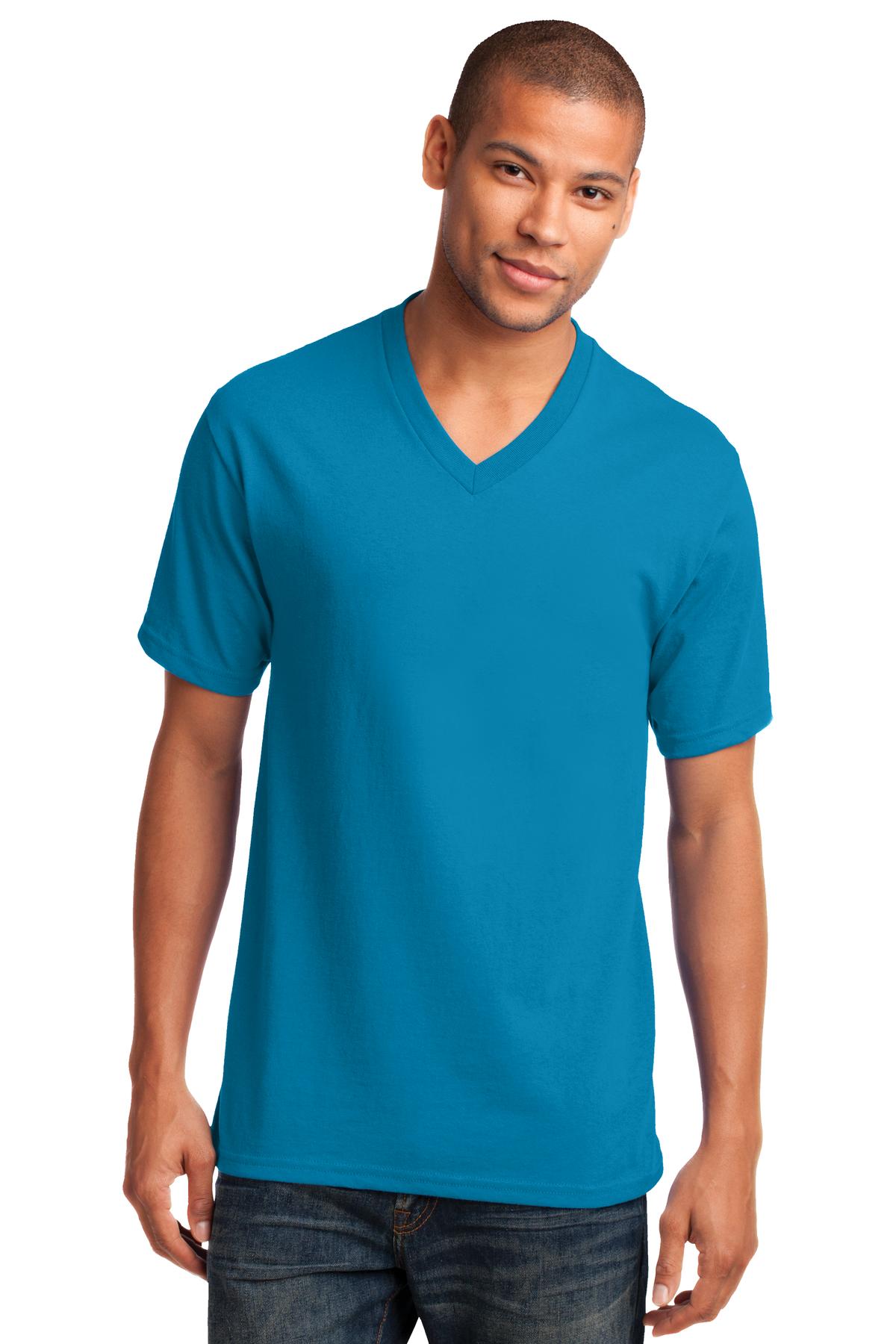 Port & Company - Men's Core Cotton V-Neck Tee