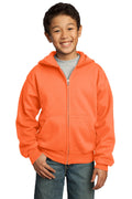 Port & Company - Youth Core Fleece Full-Zip Hooded Sweatshirt Youth Apparel Hoodies & Sweatshirts