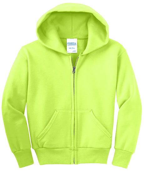 Port & Company - Youth Core Fleece Full-Zip Hooded Sweatshirt Youth Apparel Hoodies & Sweatshirts