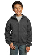Port & Company - Youth Core Fleece Full-Zip Hooded Sweatshirt Youth Apparel Hoodies & Sweatshirts