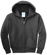 Port & Company - Youth Core Fleece Full-Zip Hooded Sweatshirt Youth Apparel Hoodies & Sweatshirts