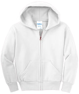 Port & Company - Youth Core Fleece Full-Zip Hooded Sweatshirt Youth Apparel Hoodies & Sweatshirts