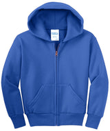 Port & Company - Youth Core Fleece Full-Zip Hooded Sweatshirt Youth Apparel Hoodies & Sweatshirts