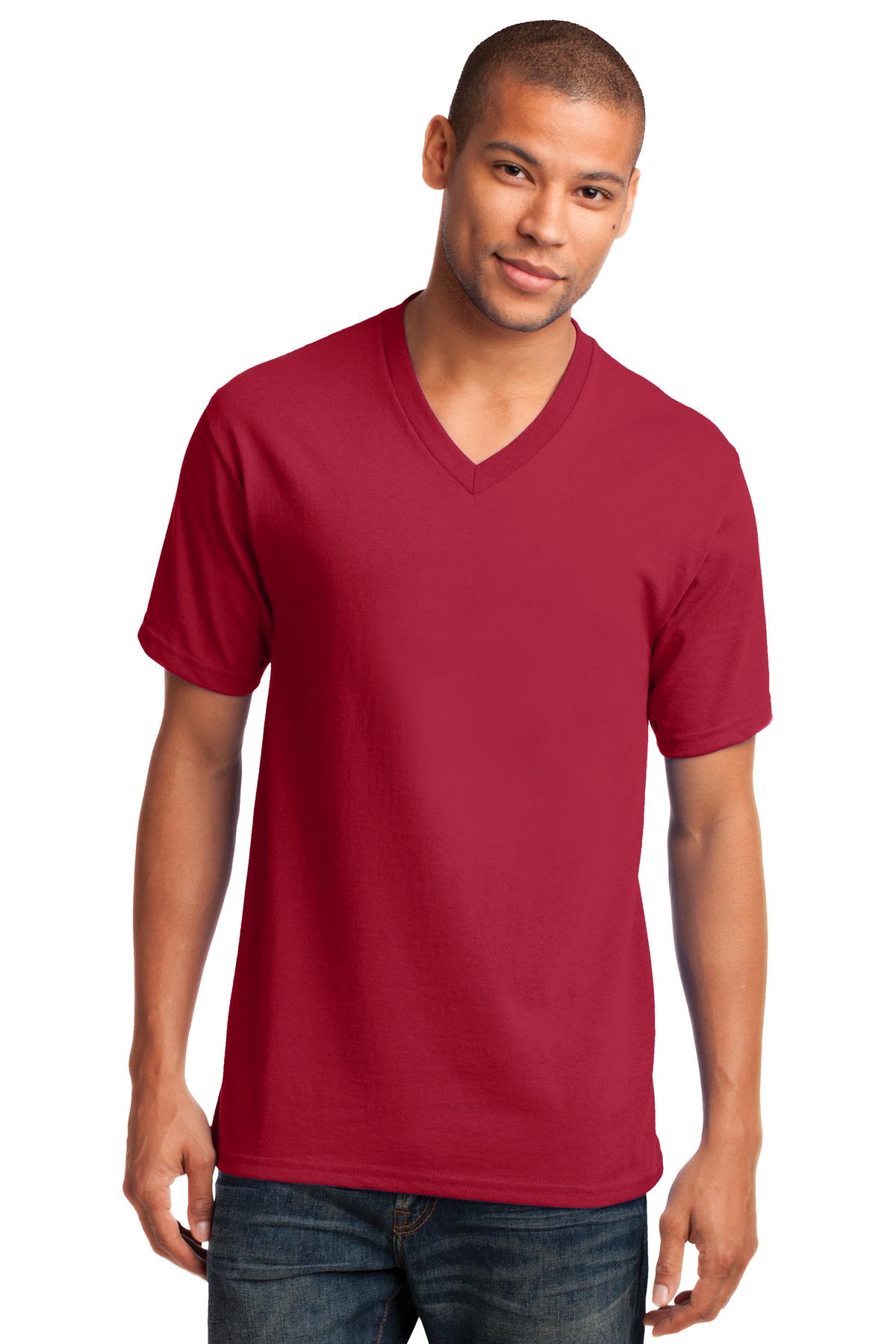 Port & Company - Men's Core Cotton V-Neck Tee