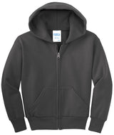 Port & Company - Youth Core Fleece Full-Zip Hooded Sweatshirt Youth Apparel Hoodies & Sweatshirts