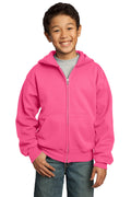 Port & Company - Youth Core Fleece Full-Zip Hooded Sweatshirt Youth Apparel Hoodies & Sweatshirts