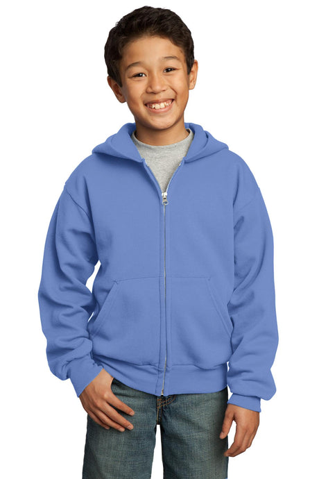 Port & Company - Youth Core Fleece Full-Zip Hooded Sweatshirt Youth Apparel Hoodies & Sweatshirts