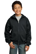 Port & Company - Youth Core Fleece Full-Zip Hooded Sweatshirt Youth Apparel Hoodies & Sweatshirts