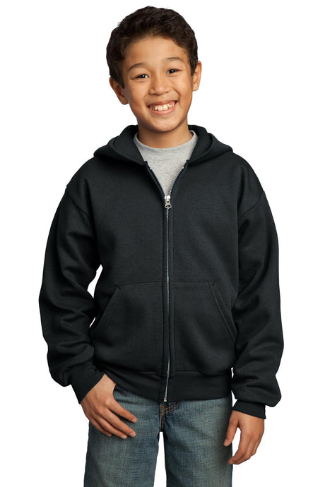 Port & Company - Youth Core Fleece Full-Zip Hooded Sweatshirt Youth Apparel Hoodies & Sweatshirts