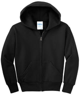 Port & Company - Youth Core Fleece Full-Zip Hooded Sweatshirt Youth Apparel Hoodies & Sweatshirts