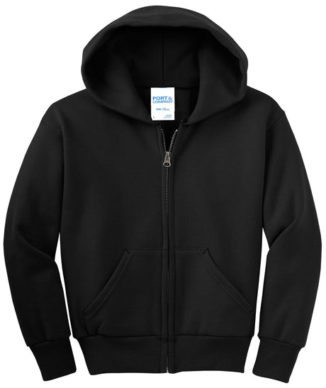 Port & Company - Youth Core Fleece Full-Zip Hooded Sweatshirt Youth Apparel Hoodies & Sweatshirts