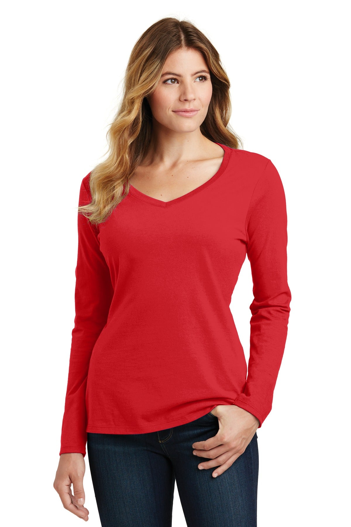 Port & Company - Women's Long Sleeve Fan Favorite V-Neck Tee Womens Apparel Shirts & Tops