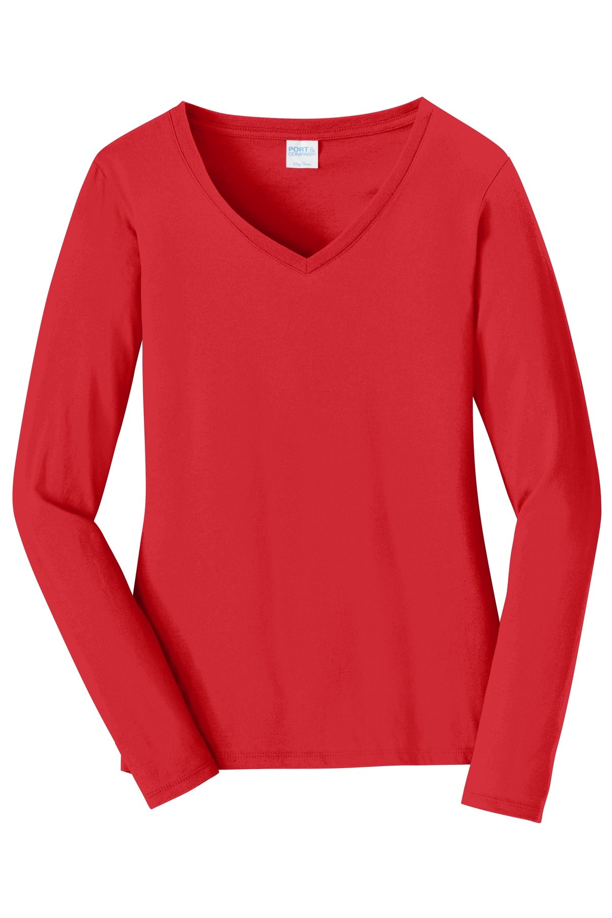 Port & Company - Women's Long Sleeve Fan Favorite V-Neck Tee Womens Apparel Shirts & Tops