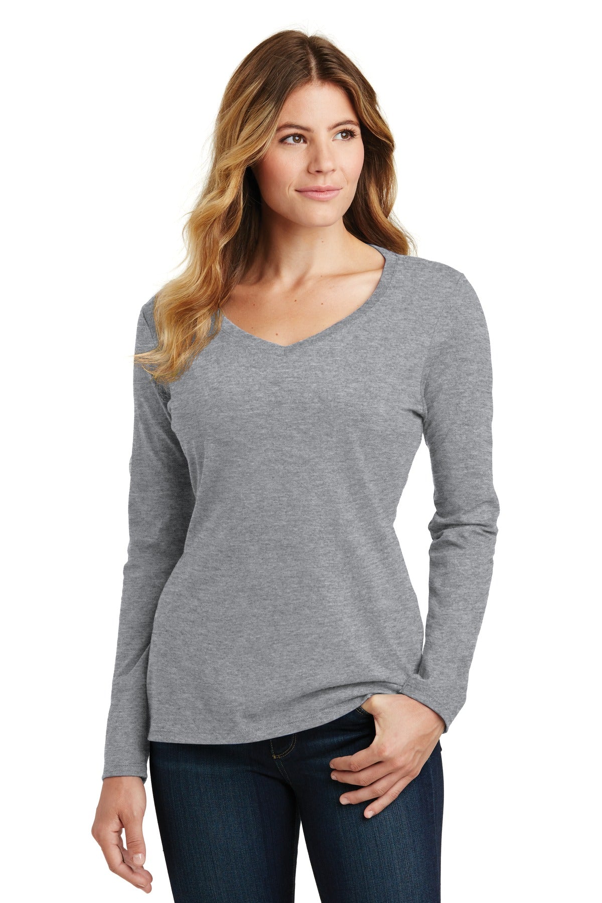 Port & Company - Women's Long Sleeve Fan Favorite V-Neck Tee Womens Apparel Shirts & Tops