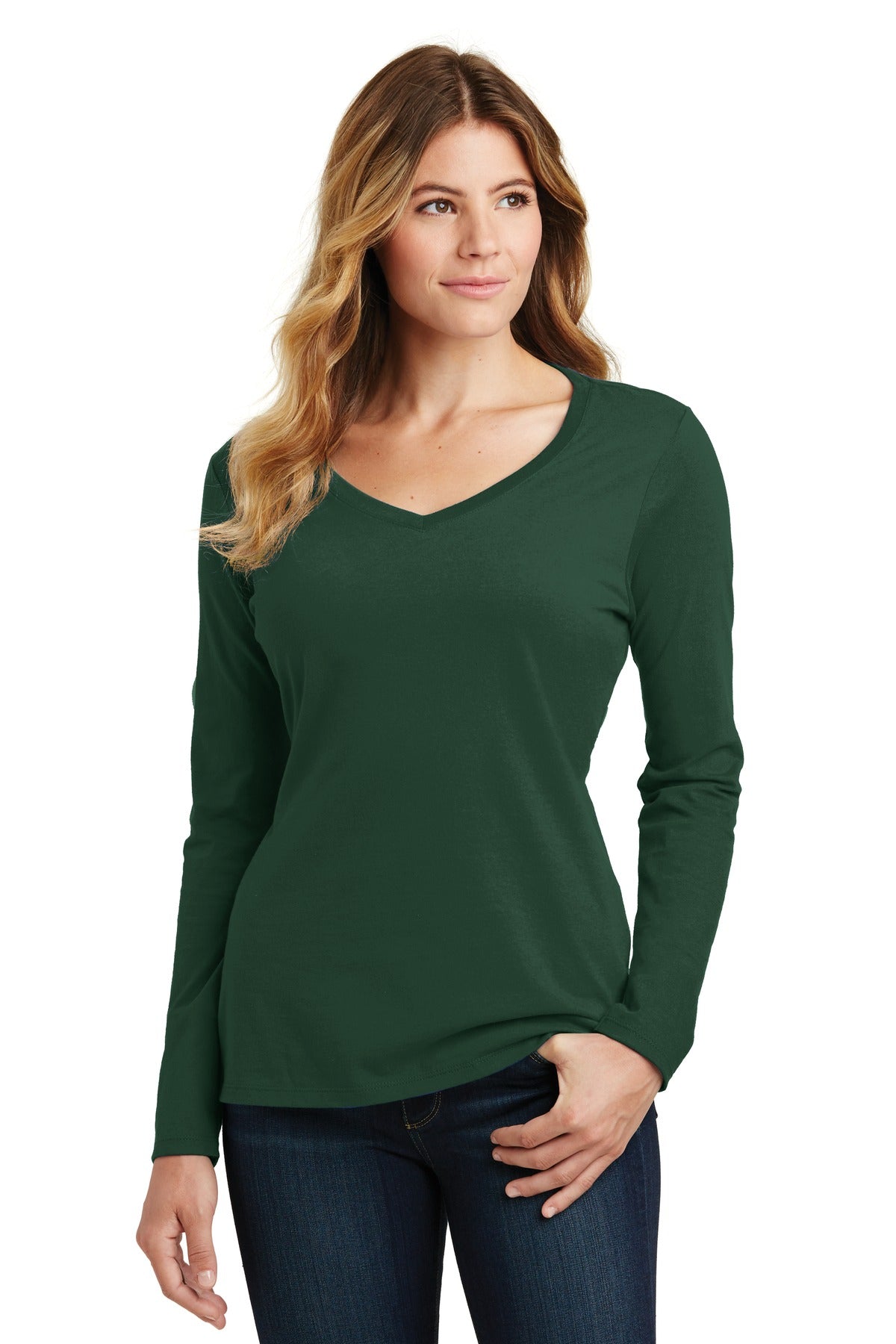 Port & Company - Women's Long Sleeve Fan Favorite V-Neck Tee Womens Apparel Shirts & Tops