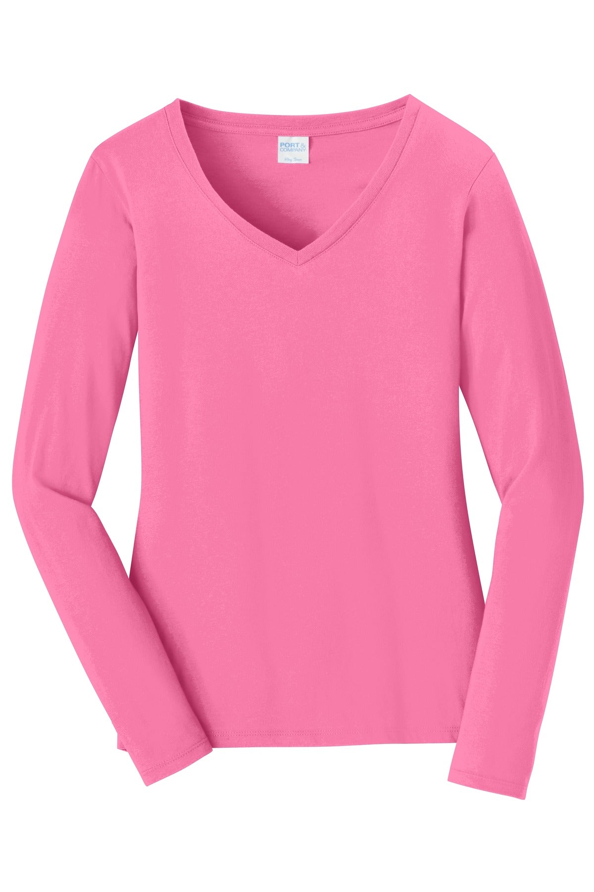 Port & Company - Women's Long Sleeve Fan Favorite V-Neck Tee Womens Apparel Shirts & Tops