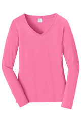 Port & Company - Women's Long Sleeve Fan Favorite V-Neck Tee Womens Apparel Shirts & Tops