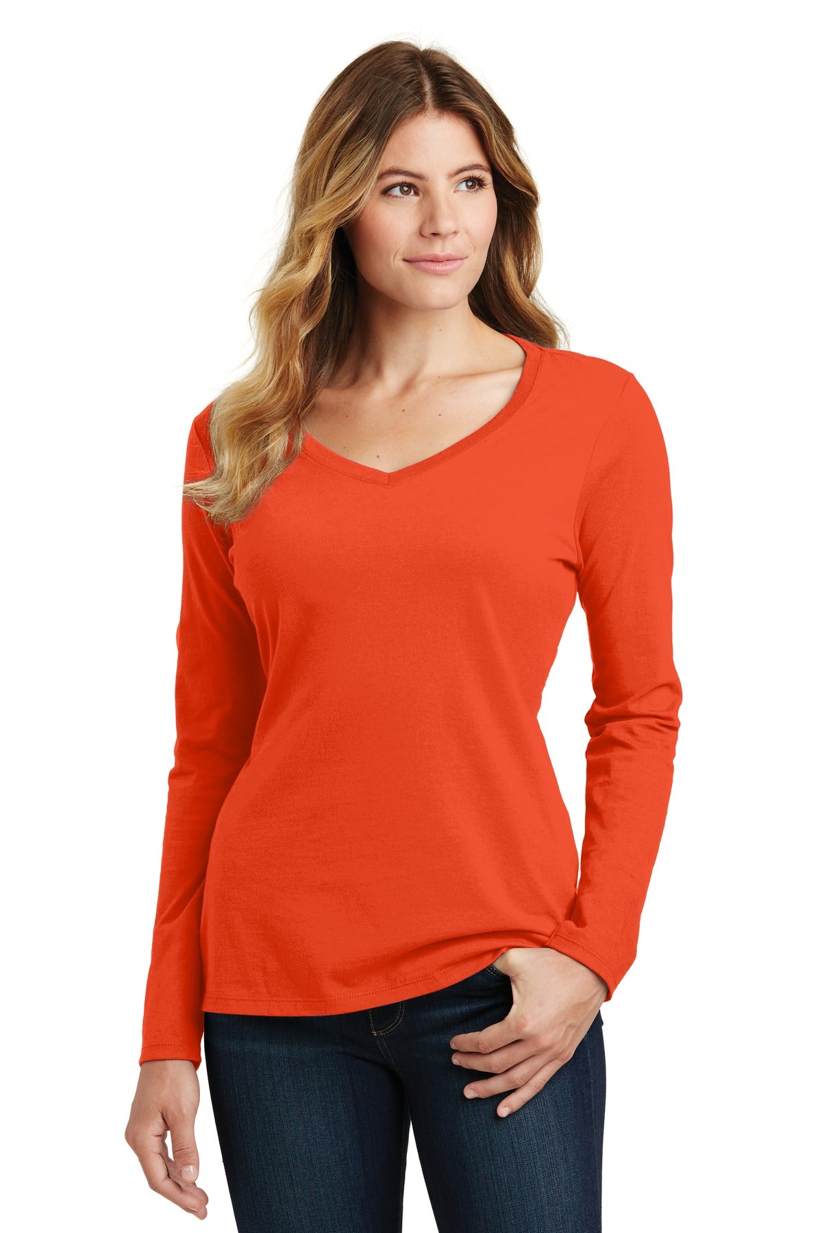 Port & Company - Women's Long Sleeve Fan Favorite V-Neck Tee Womens Apparel Shirts & Tops