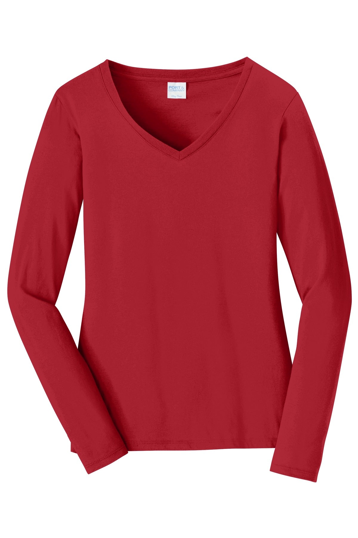 Port & Company - Women's Long Sleeve Fan Favorite V-Neck Tee Womens Apparel Shirts & Tops