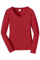 Port & Company - Women's Long Sleeve Fan Favorite V-Neck Tee Womens Apparel Shirts & Tops
