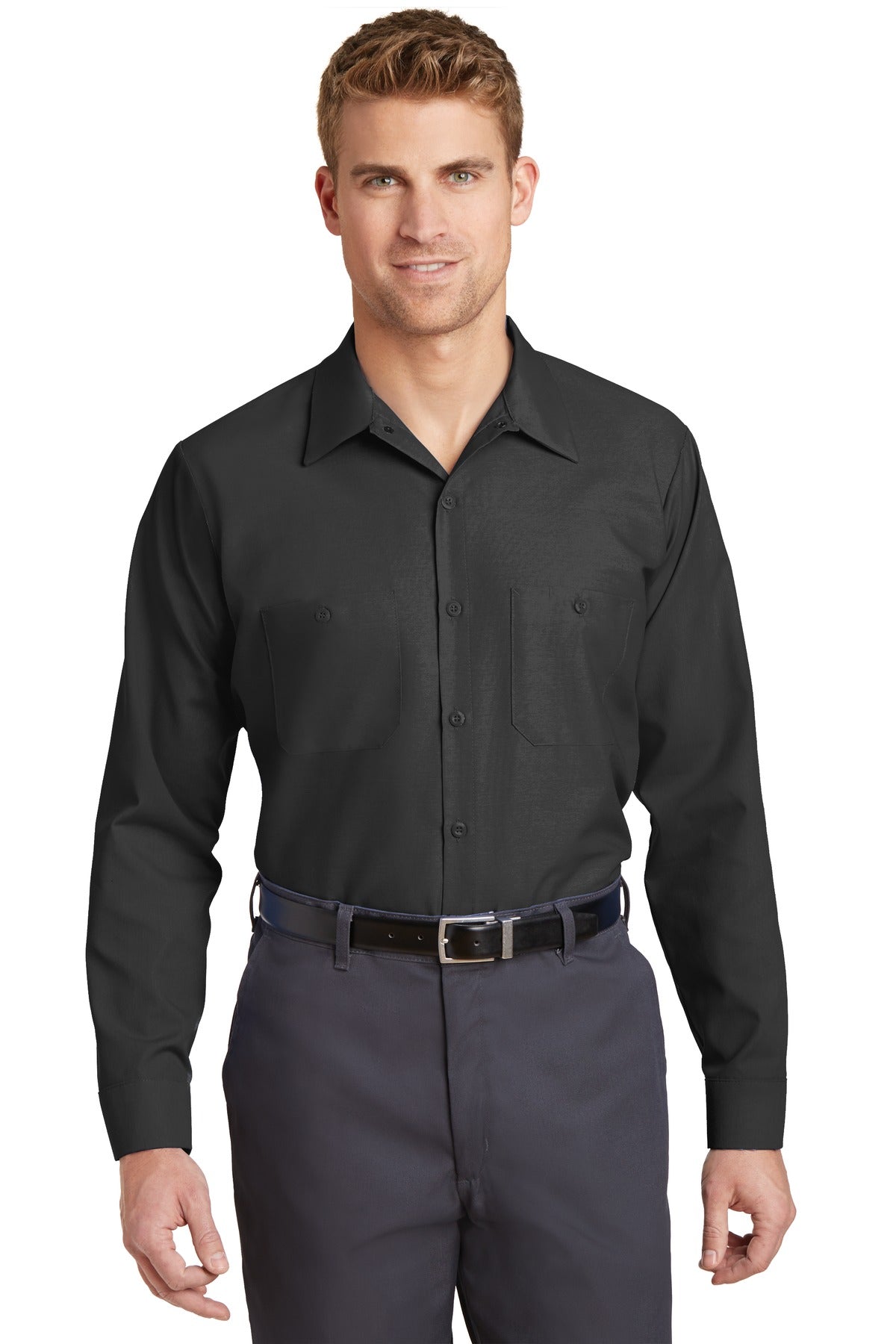 Red Kap Men's Industrial Long Sleeve Work Shirt. SP14 Red Kap