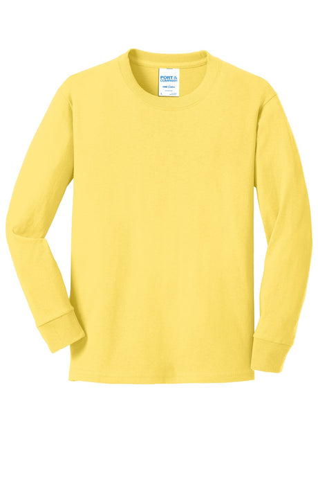 Port & Company - Youth Long Sleeve Core Cotton Tee Youth Apparel Shirts & Tops