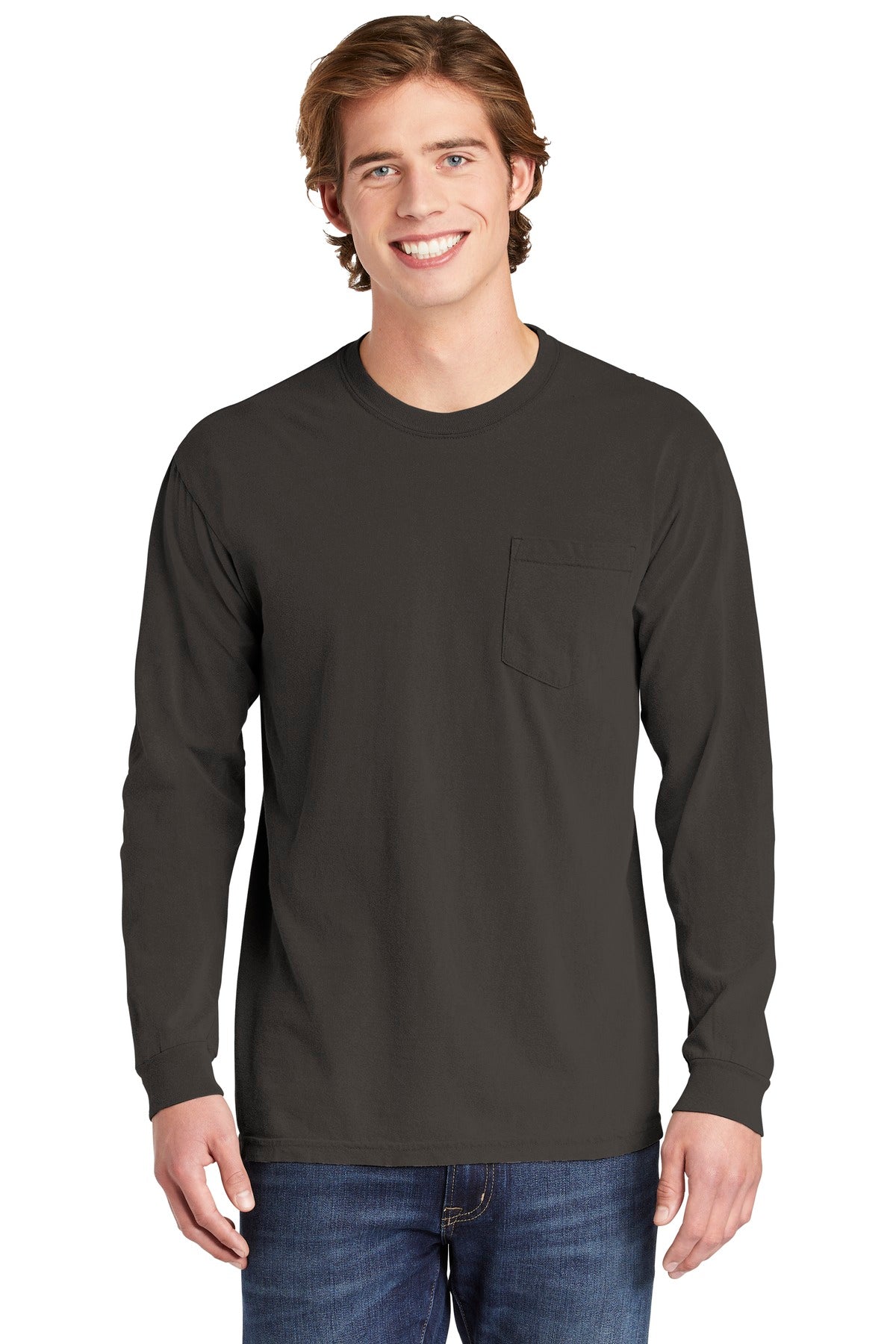 Comfort Colors Men's Heavyweight Ring Spun Long Sleeve Pocket Tee. 4410 Comfort Colors