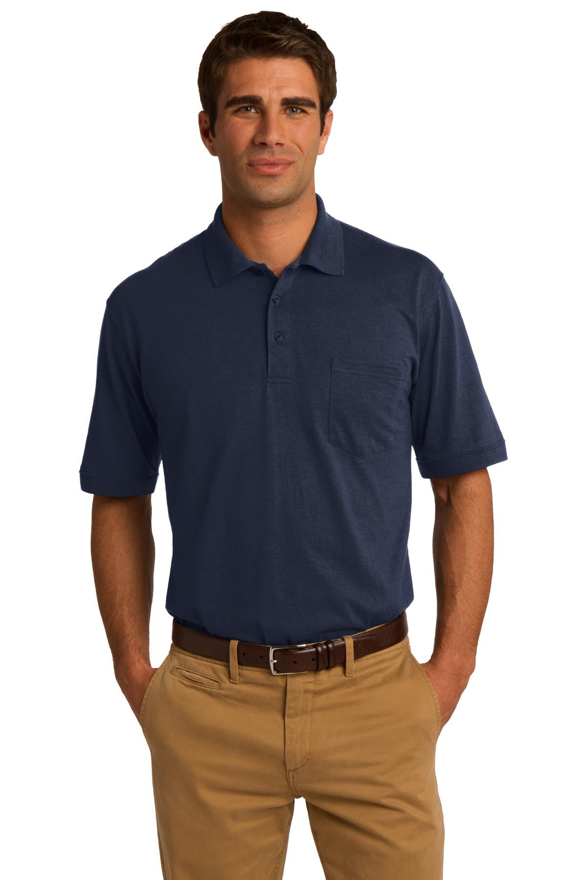 Port & Company Men's Core Blend Jersey Knit Pocket Polo Mens Apparel Shirts & Tops